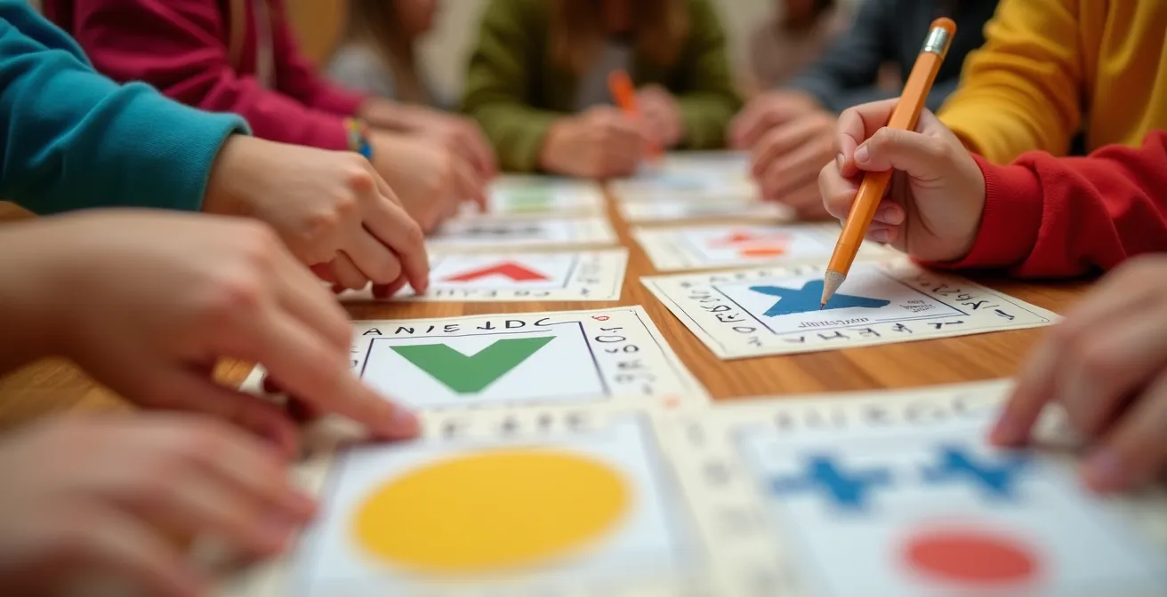 Kinderen zoeken enthousiast met speurtocht kaarten door museum